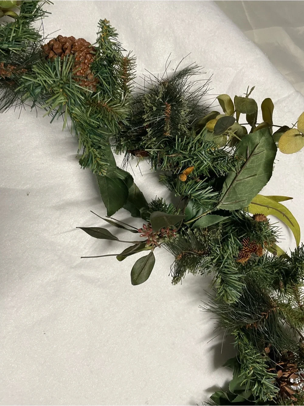 Green Pine and Eucalyptus Holiday Garland - Decorative Home Accent 54”